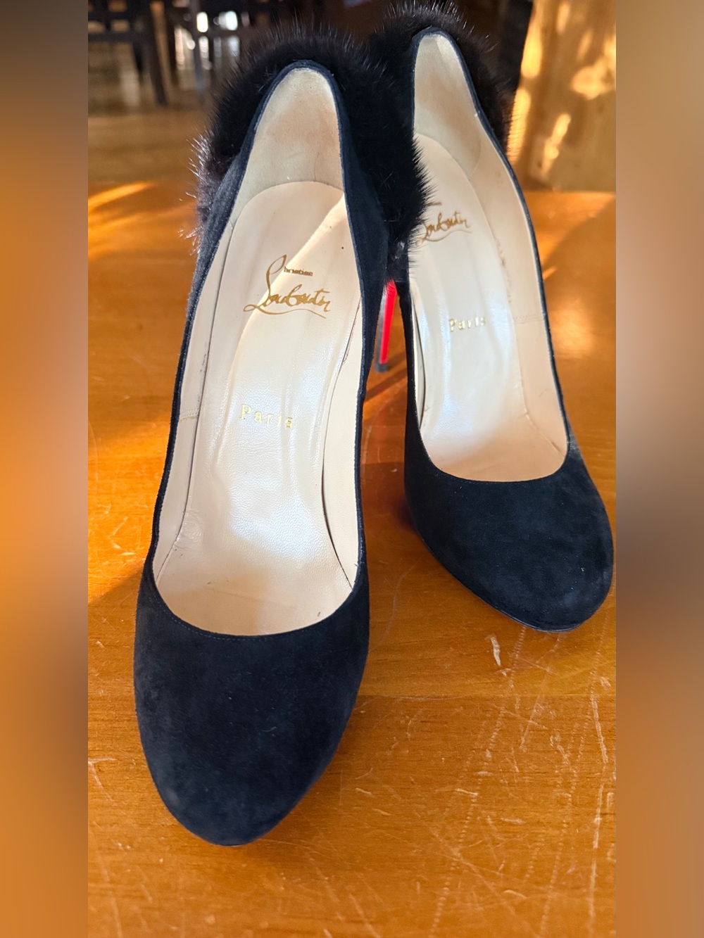 RARE 😍 Christian Louboutin Achilda mink fur pumps 38
